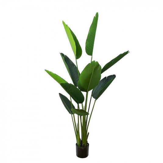 120cm Potted Faux Traveller Palm Leaves Artificial Flower Plant Décor-0