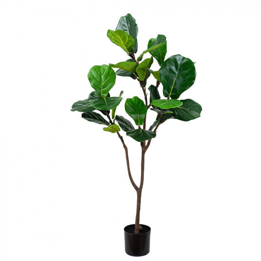130cm Potted Faux Fiddle Leaf Fig Tree Artificial Plant Flower Green-1