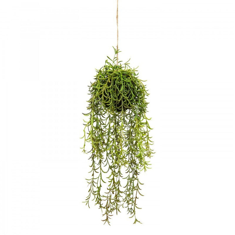 Load image into Gallery viewer, 60cm Moss Ball w Senecio Hanging Artificial Plant Flower (with Rope) Fake-1
