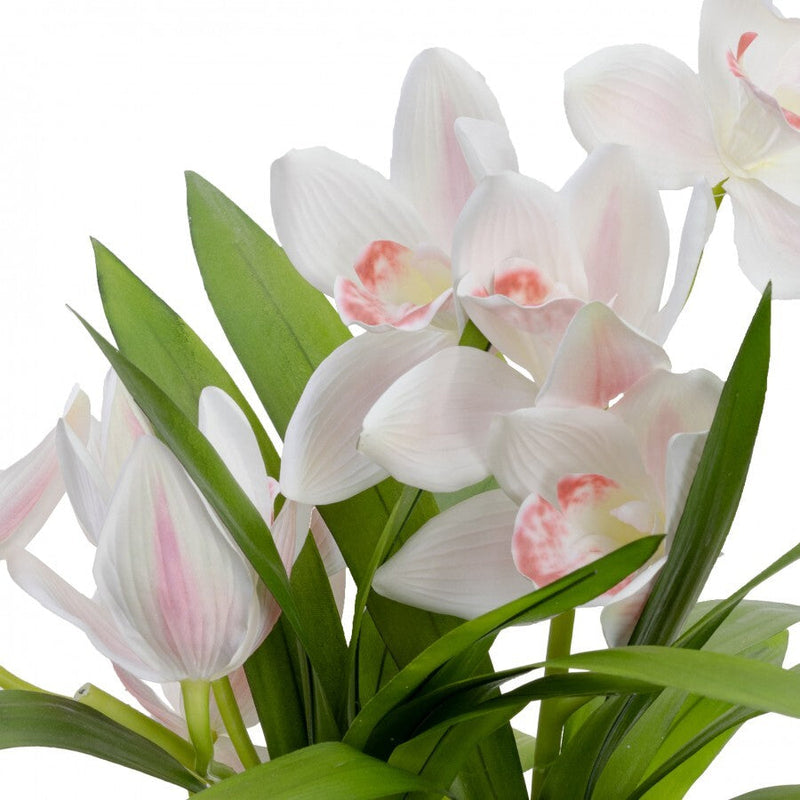 Load image into Gallery viewer, 43cm Faux Cymbidium in Pot Artificial Flower Fake - Cream-2

