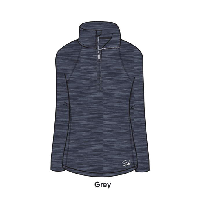Gisele Ladies L/S 1/4 Zip TOP - Grey