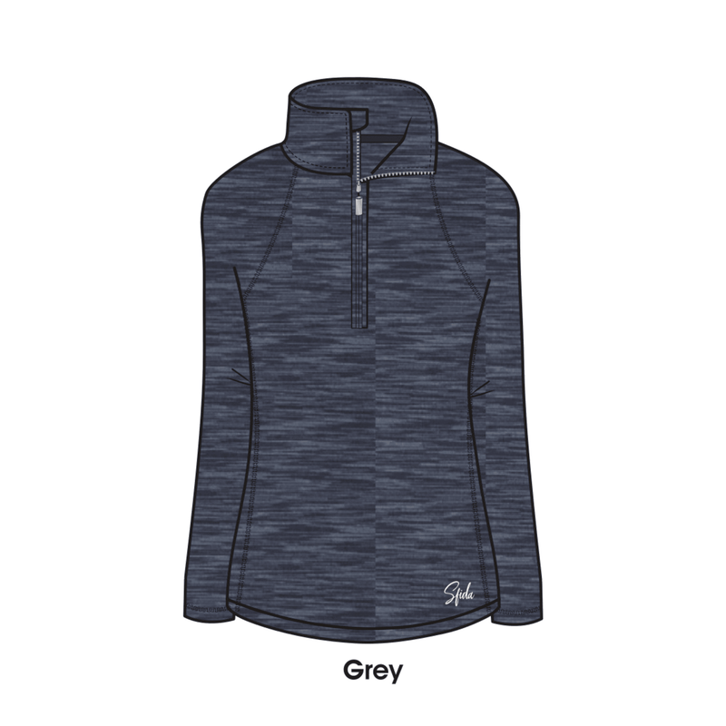Load image into Gallery viewer, Gisele Ladies L/S 1/4 Zip TOP - Grey

