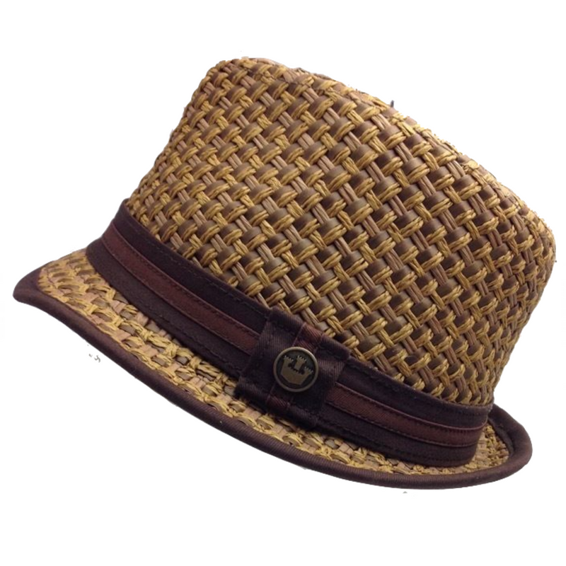 Load image into Gallery viewer, GOORIN BROTHERS Eric B Trilby Fedora Hat Bros Woven Paper Straw 100-4432-1

