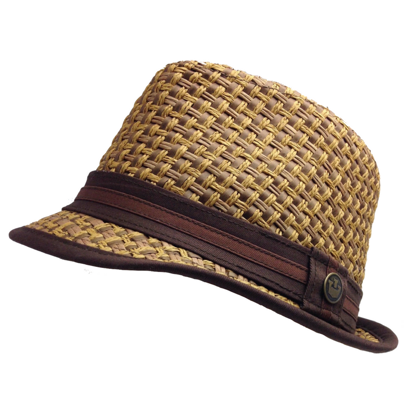 Load image into Gallery viewer, GOORIN BROTHERS Eric B Trilby Fedora Hat Bros Woven Paper Straw 100-4432-3
