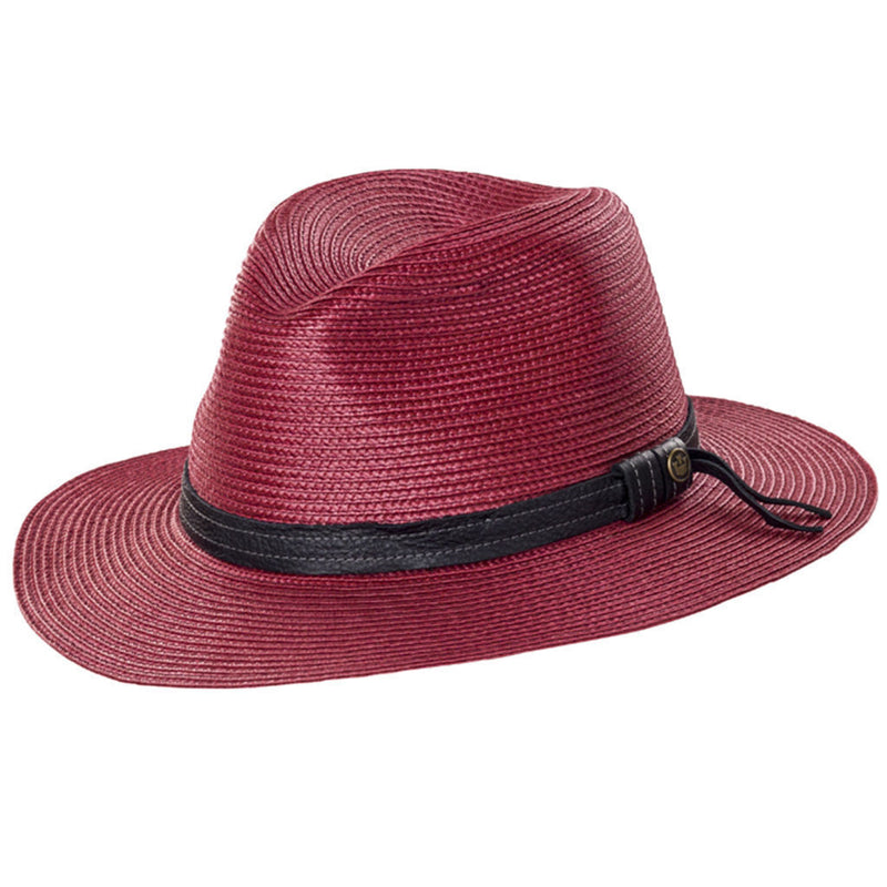 Load image into Gallery viewer, GOORIN BROTHERS Dawn Summer Braid Fedora Hat Cap Bros 100-9217 Wide Brim - Red-0
