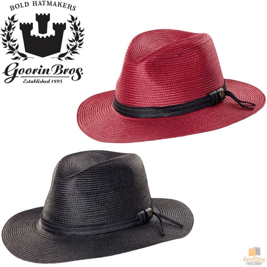 GOORIN BROTHERS Dawn Summer Braid Fedora Hat Cap Bros 100-9217 Wide Brim-1