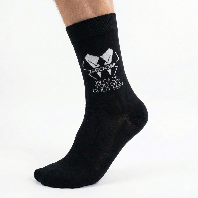 Load image into Gallery viewer, 1x Pair Mens Luxury Bamboo Socks for Weddings - Groom in Black (One Size 7-11)-1
