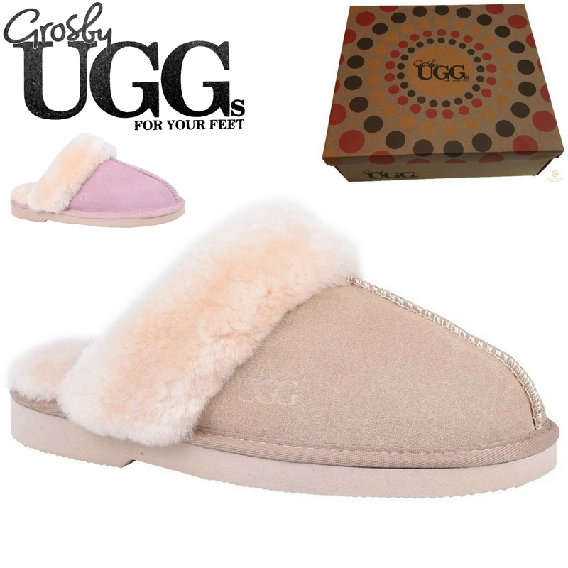 Load image into Gallery viewer, GROSBY Doe Womens Moccasin Sheepskin Slipper UGG Scuff Slip On Moccasins Ladies-1
