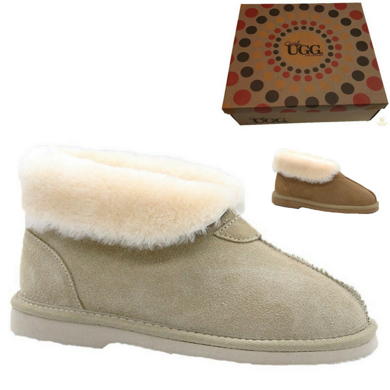 Load image into Gallery viewer, GROSBY Womens Princess UGG Boots Genuine Sheepskin Suede Leather Slippers-0

