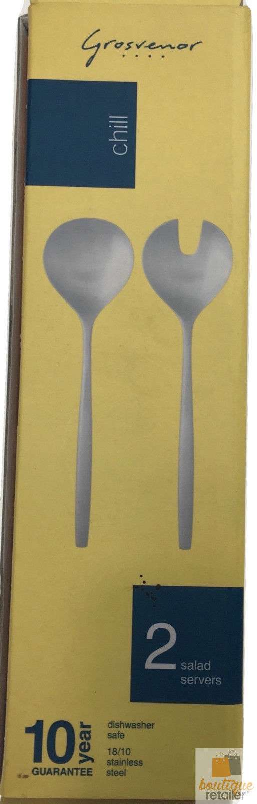 Load image into Gallery viewer, GROSVENOR Chill 2 Salad Servers 18/10 Stainless Steel Spoon Fork CHILL2SS-2
