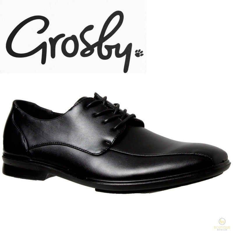 Load image into Gallery viewer, Grosby OLIVER Mens Black Shoes Formal Dress Work Lace Up Synthetic Leather-1
