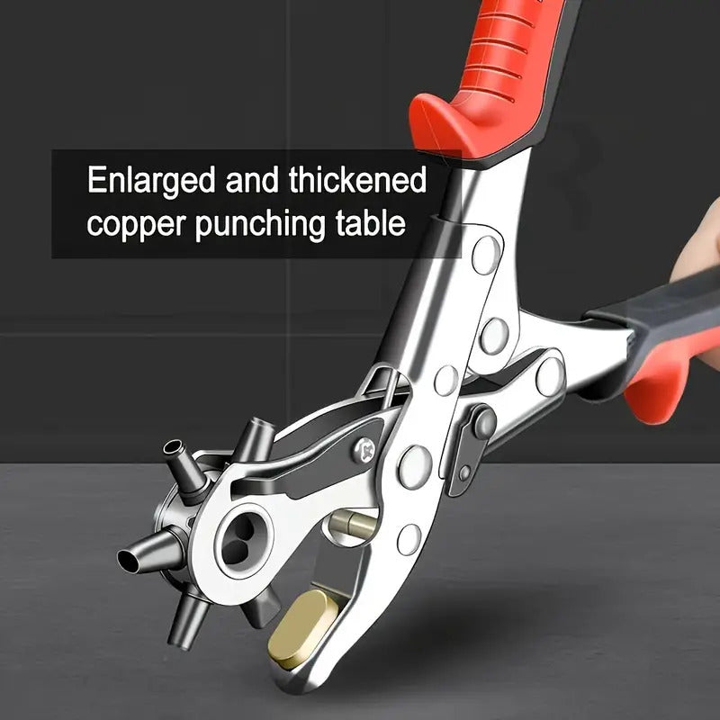 Load image into Gallery viewer, Multi-Size Leather Belt Eyelet Hole Punch Puncher Plier Revolving Handcraft Tool-3
