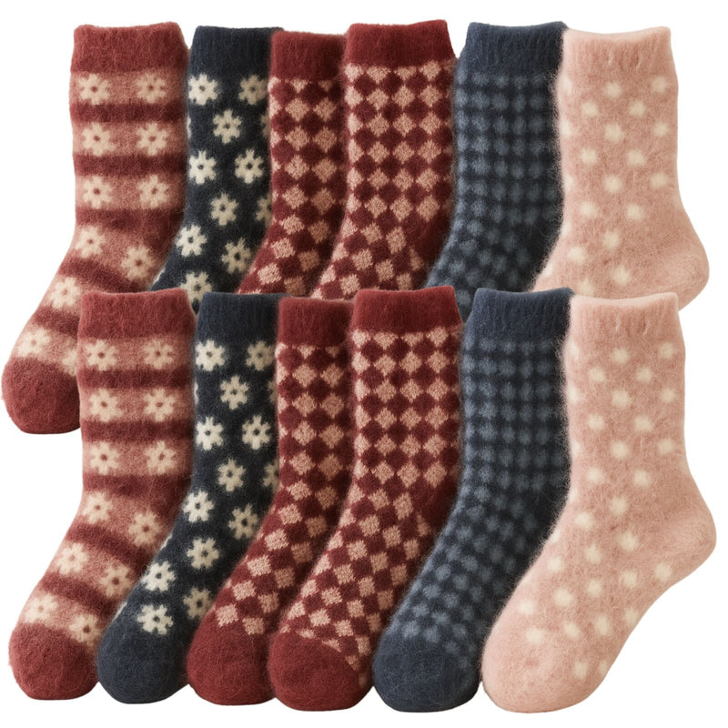 Load image into Gallery viewer, 12 Pairs Womens Angora Wool Socks Extra Warm Winter Thermal Soft Ski-0
