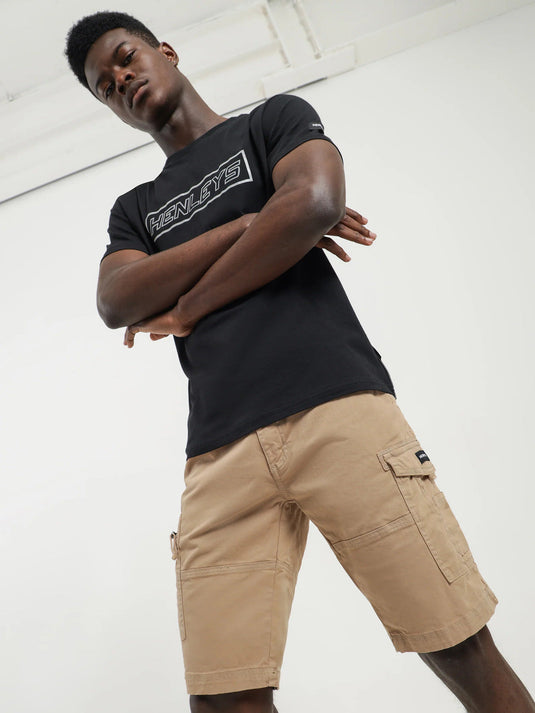 Henleys Mens Leon Cargo Shorts - Desert Sand-3