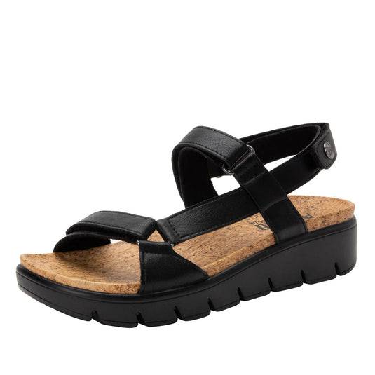 Alegria Womens Henna Vegan Leather Sandals Slip On - Black-0