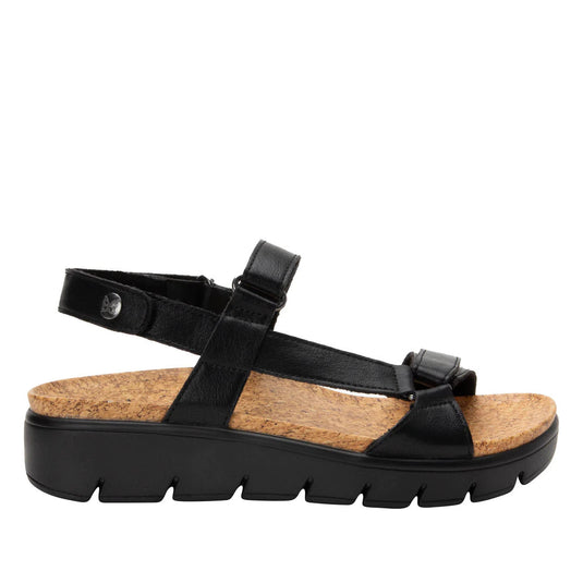 Alegria Womens Henna Vegan Leather Sandals Slip On - Black-3
