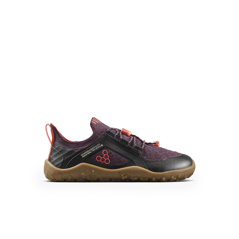 Load image into Gallery viewer, Vivobarefoot Primus Trail Knit FG Preschool Huckleberry/ Molten Lava
