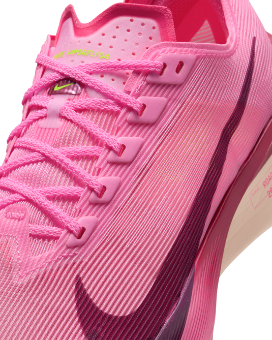 Nike Womens Vaporfly 4 Road Racing Shoes in Pink Spell/Hyper Pink/Volt Ice/Bordeaux-4