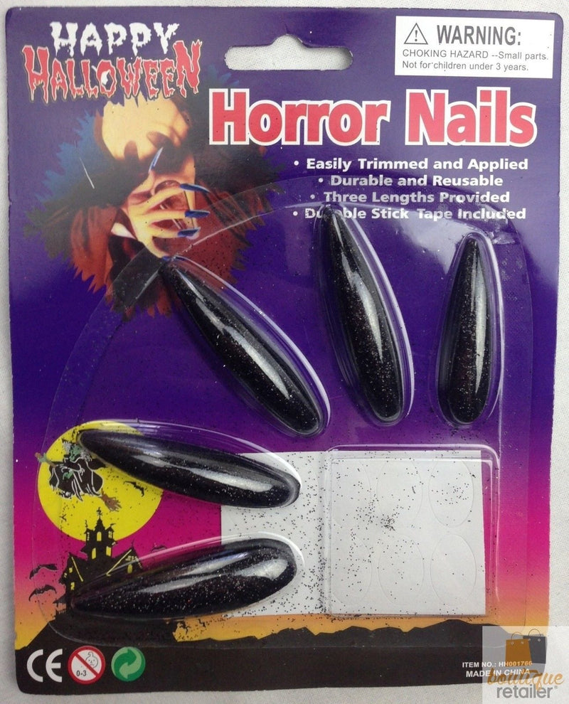Load image into Gallery viewer, 10x Long GLITTER HORROR NAILS Halloween Party Costume Accessory Vampire Witch-2
