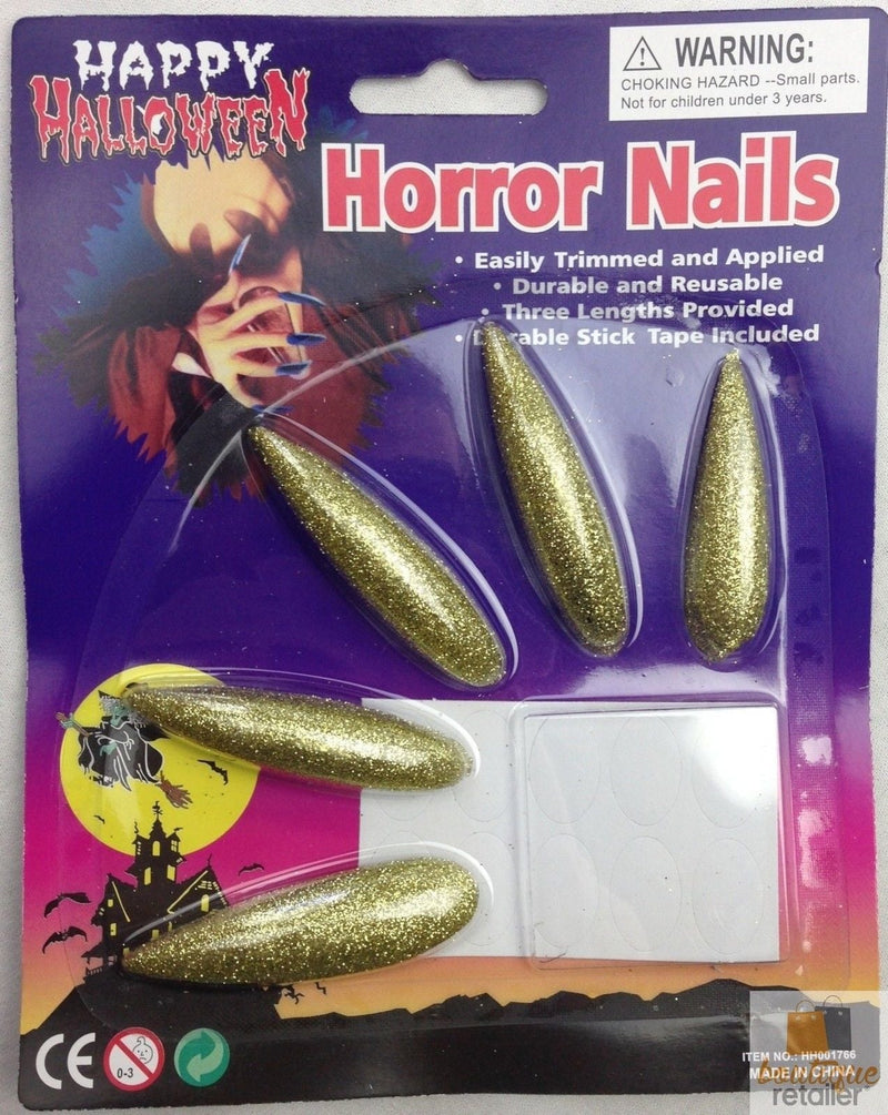 Load image into Gallery viewer, 10x Long GLITTER HORROR NAILS Halloween Party Costume Accessory Vampire Witch-3
