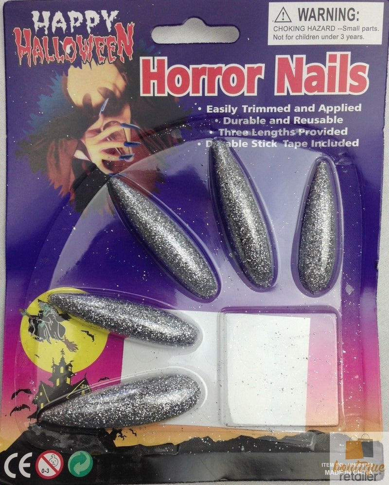 Load image into Gallery viewer, 10x Long GLITTER HORROR NAILS Halloween Party Costume Accessory Vampire Witch-5
