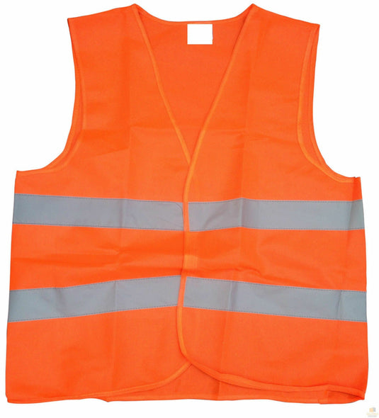 Hi Vis Safety VEST Reflective Tape Workwear Orange ONE SIZE Night & Day Use-0