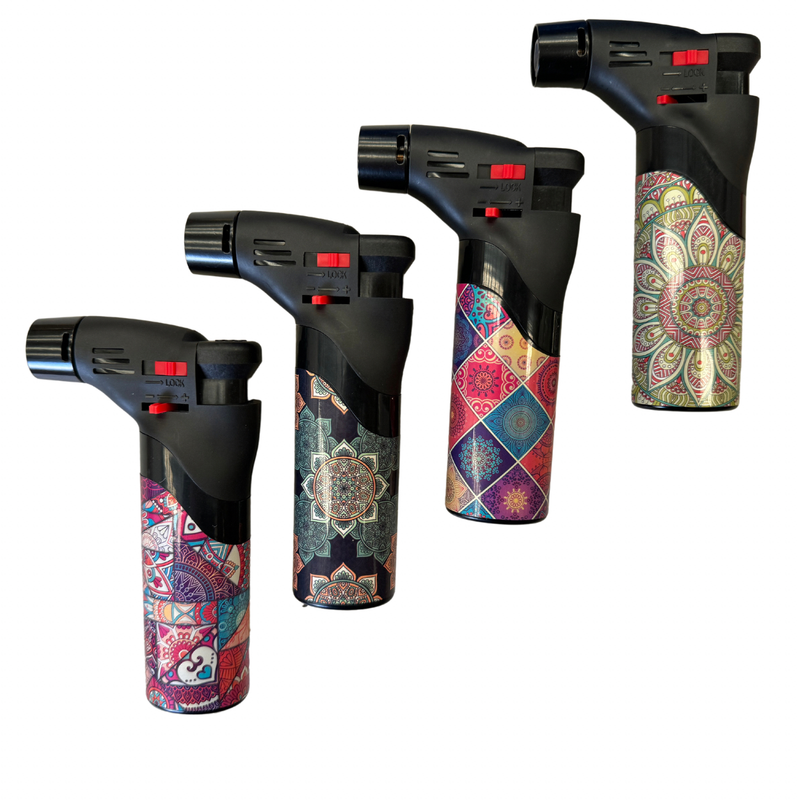 Load image into Gallery viewer, 12x Jet Gas Lighter Torch Gun Gas w/ Refillable Butane &amp; Safety Lock - Assorted Colours-1
