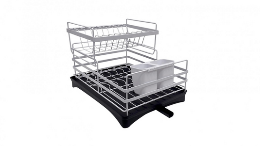 Viviendo 2 Tier Kitchen Counter Dish Rack - White-0