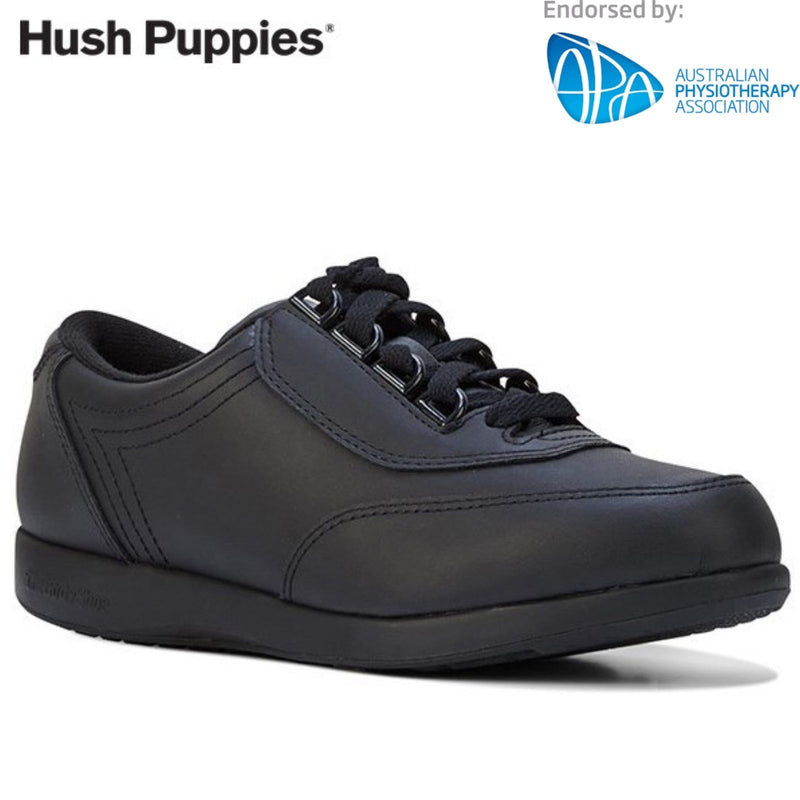 Load image into Gallery viewer, HUSH PUPPIES Classic Walker Womens Shoes Comfortable Leather - Black-1
