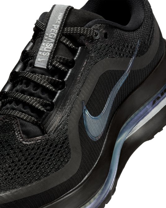 Nike Womens Pegasus Premium Shoes Sneakers Runners in Black/Black-Metallic Silver-4