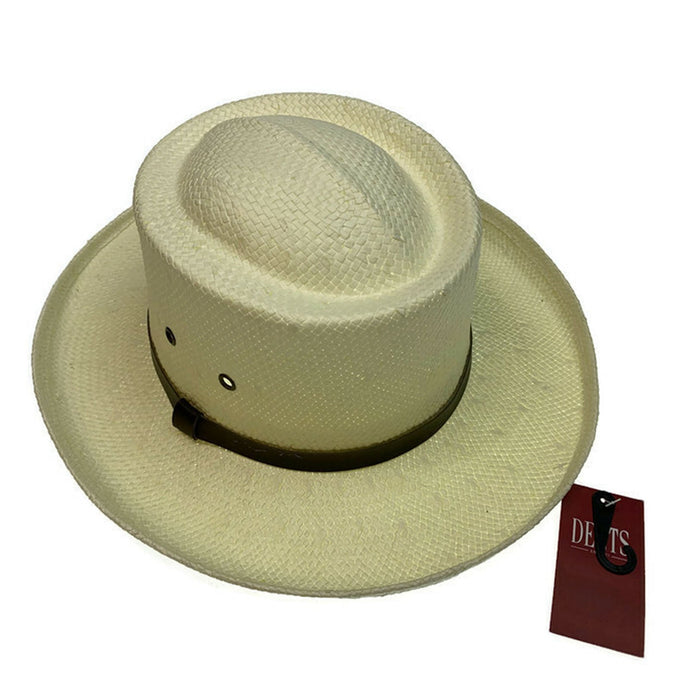 DENTS Paper Straw Hat Wide Brim Sun Beach Gold Cap Summer Natural Protection-0