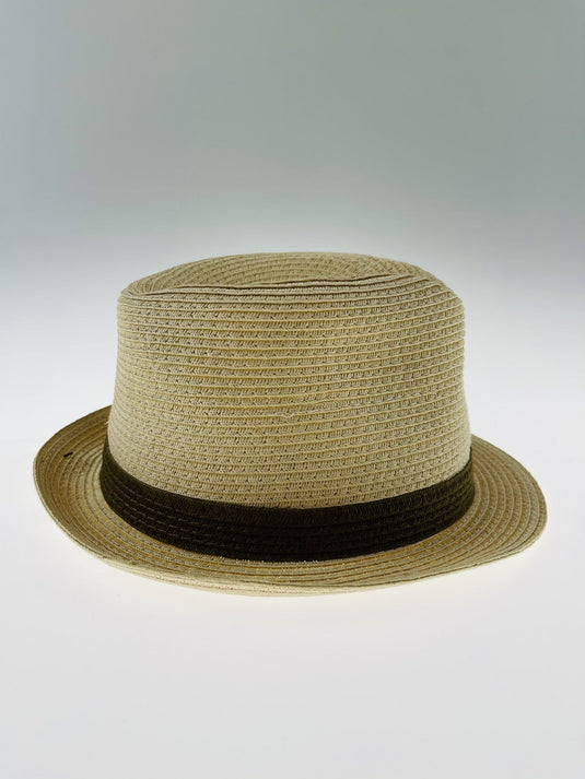 Dents Mens Straw Hat Toyo Trilby Fedora Summer Sun Stingy Brim  - Natural/Brown-3