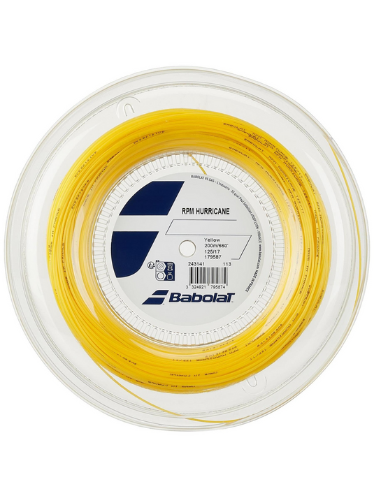 Babolat 200m RPM Hurricane Tennis String Reel 1.25mm / 17 Gauge - Yellow-0