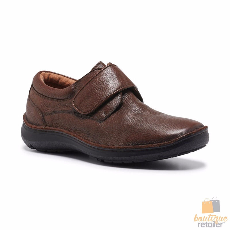 Load image into Gallery viewer, HUSH PUPPIES BLOKE Leather Shoes Slip On Extra Wide Work All Day Comfort - Brown-5
