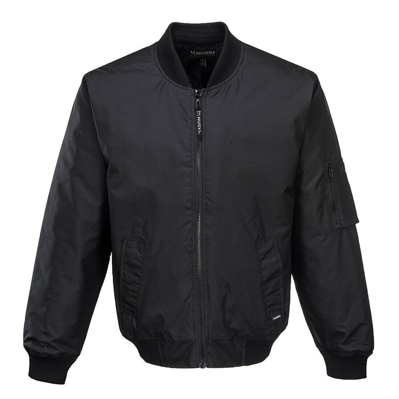 Load image into Gallery viewer, HUSKI Mens Quilted Combat Bomber Waterproof Jacket Windproof Workwear Coat - Black-0
