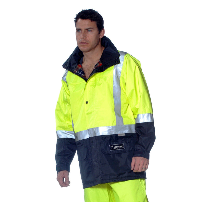 Load image into Gallery viewer, HUSKI Transit Hi Vis Waterproof Jacket Industrial Workwear Reflective UPF 50+-3
