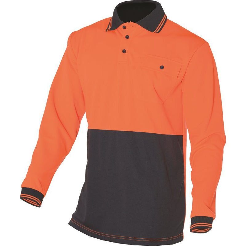 Load image into Gallery viewer, HUSKI Hi Vis Polo Shirt Long Sleeve Safety High Visibility Workwear Driver PPE-3
