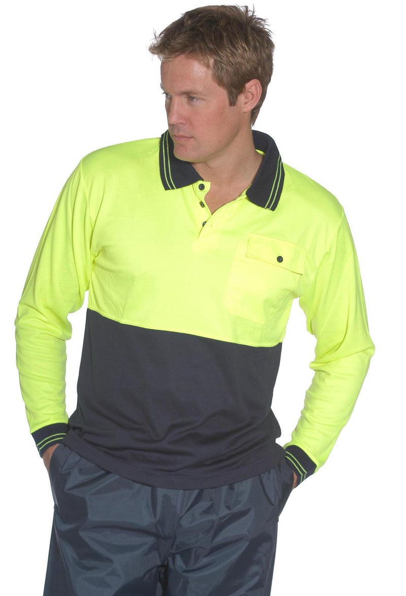 Load image into Gallery viewer, HUSKI Hi Vis Polo Shirt Long Sleeve Safety High Visibility Workwear Driver PPE-8
