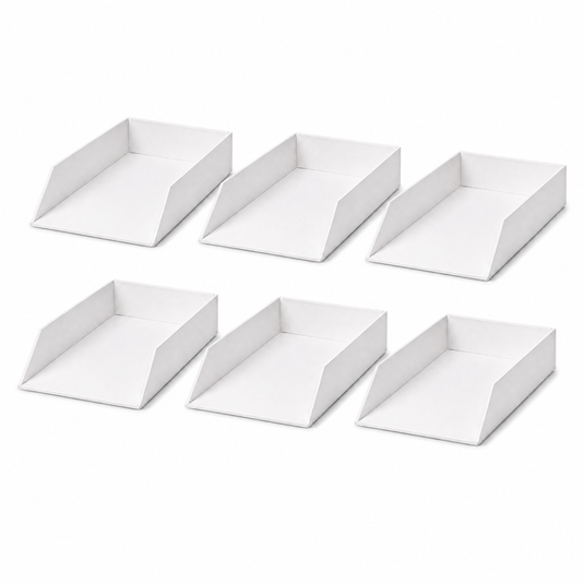 6x Italplast Eazi Fold A4 Document Tray in White-0