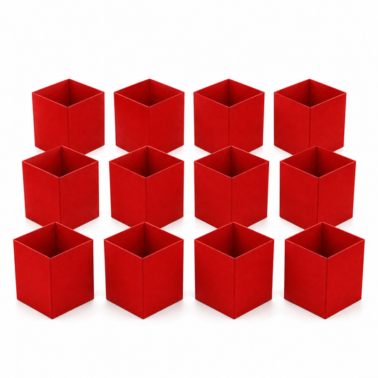 12x Foldable Pencil Cup for Home Office Desk Ruler Scissor Holder EAZI FOLD in Red-3