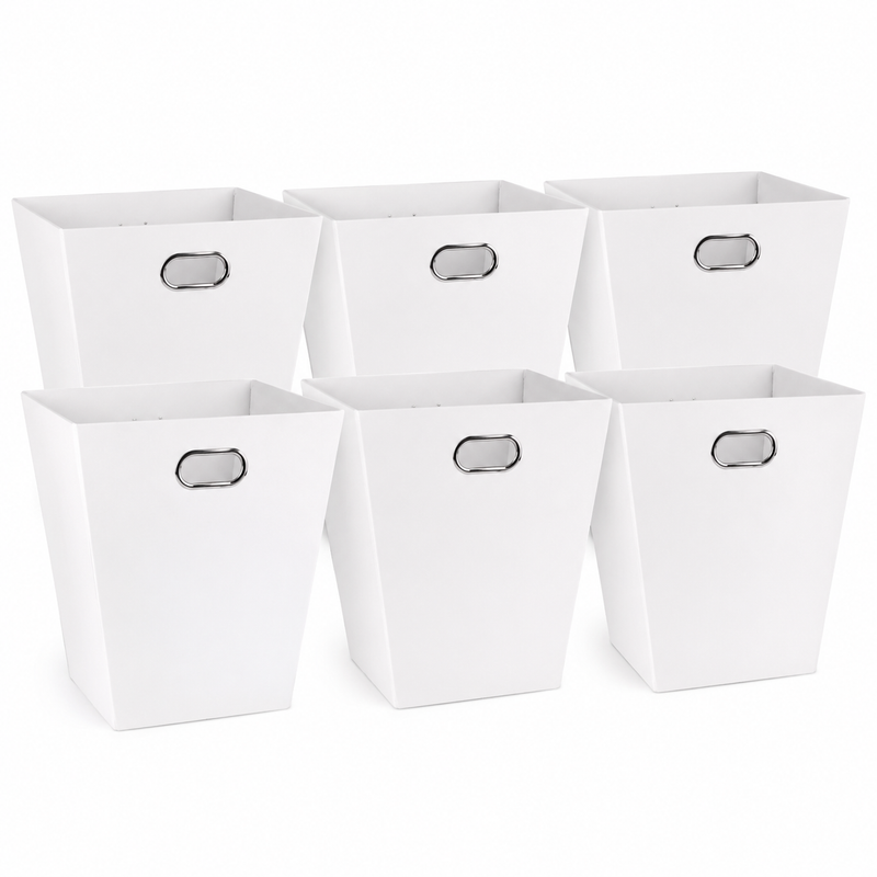 Load image into Gallery viewer, 6x Italplast Eazi Fold 12-Litre Office Waste Rubbish Recycling Bin in White-0
