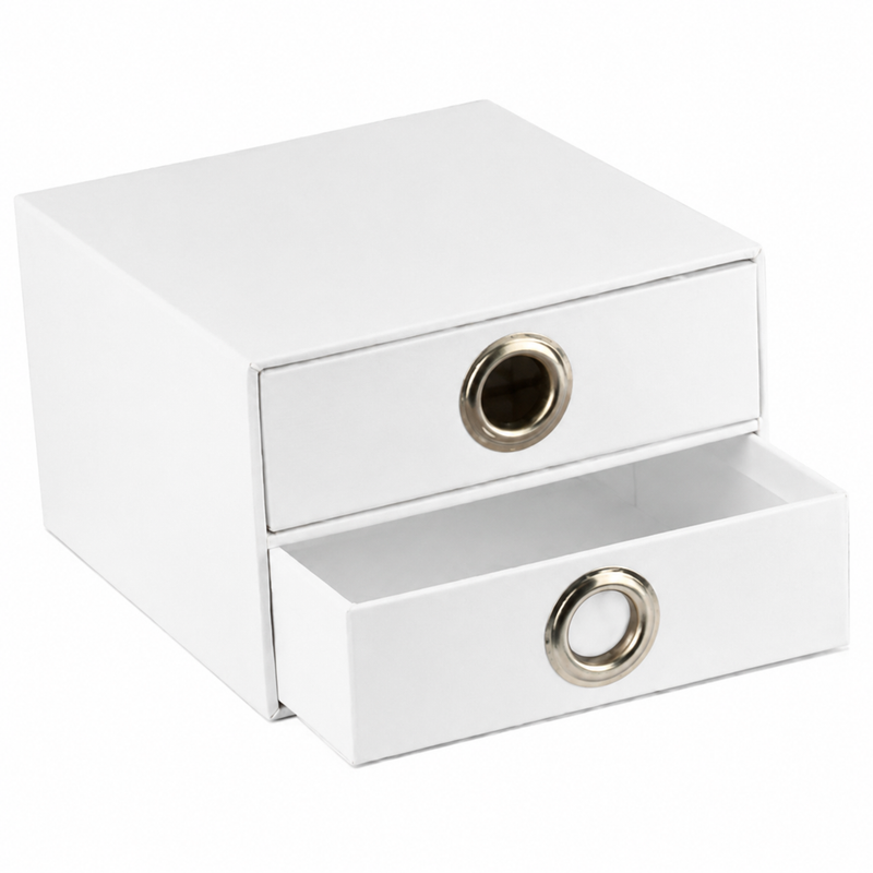 Load image into Gallery viewer, Italplast EAZI FOLD 2 Drawer Storage Tidy Compartment Office Foldable Recyclable in White-1
