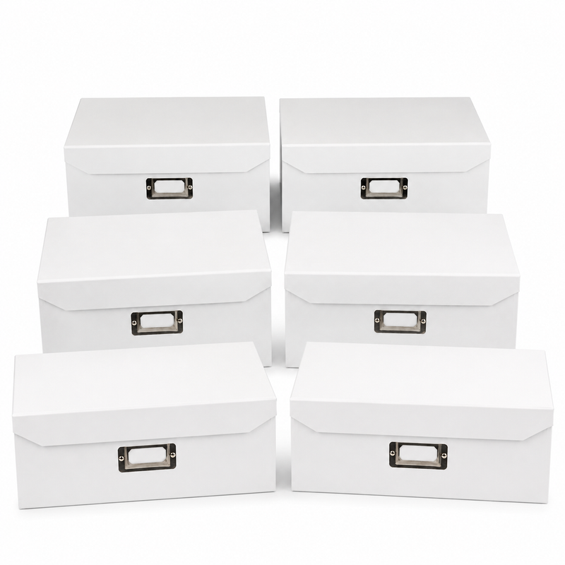 Load image into Gallery viewer, 6x Italplast Eazi Fold A5 Paper Document Storage Box in White-1

