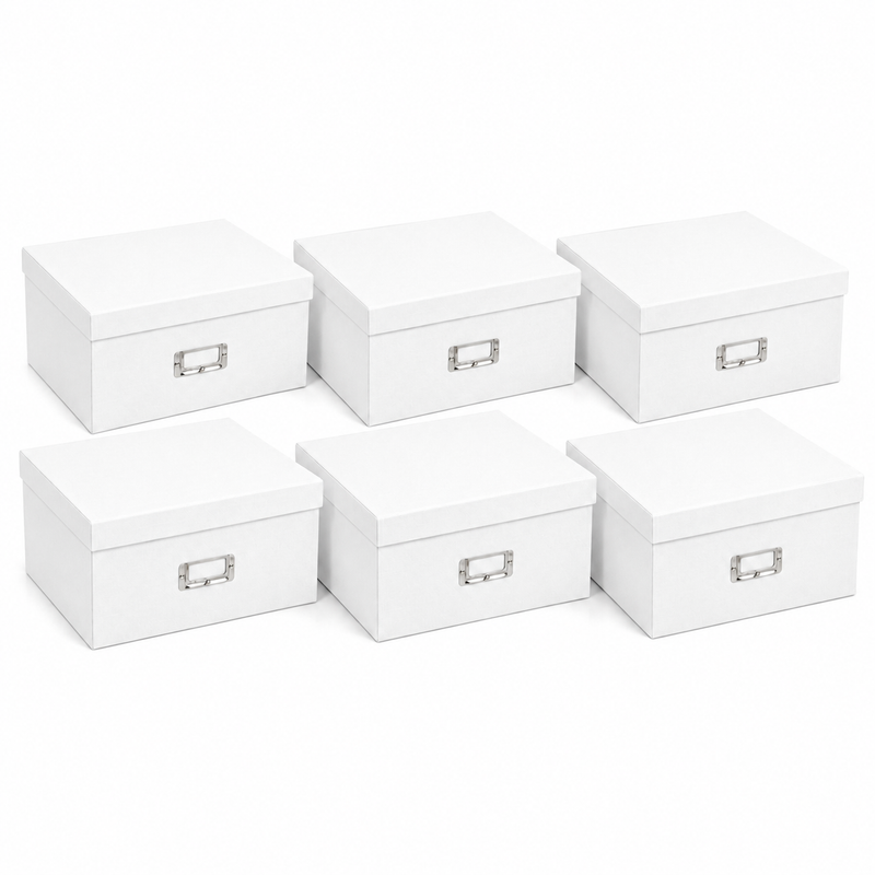 Load image into Gallery viewer, 6x Italplast Eazi Fold A3 Paper Document Storage Box in White-0
