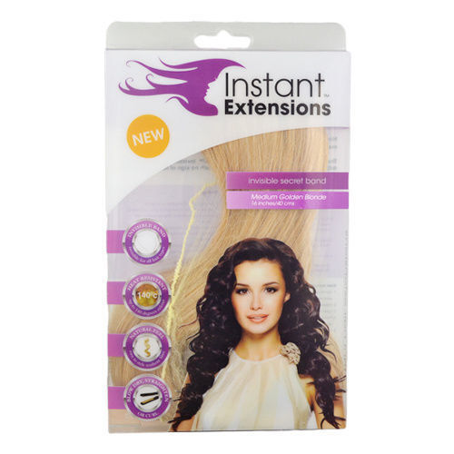 Instant Hair Extensions  w/ Invisible Band - Medium Golden Blonde-2