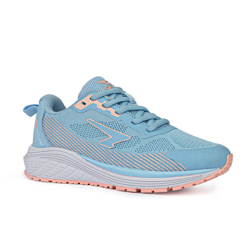 Load image into Gallery viewer, Inta Girls Runners - Blue/Pastel Peach Lace
