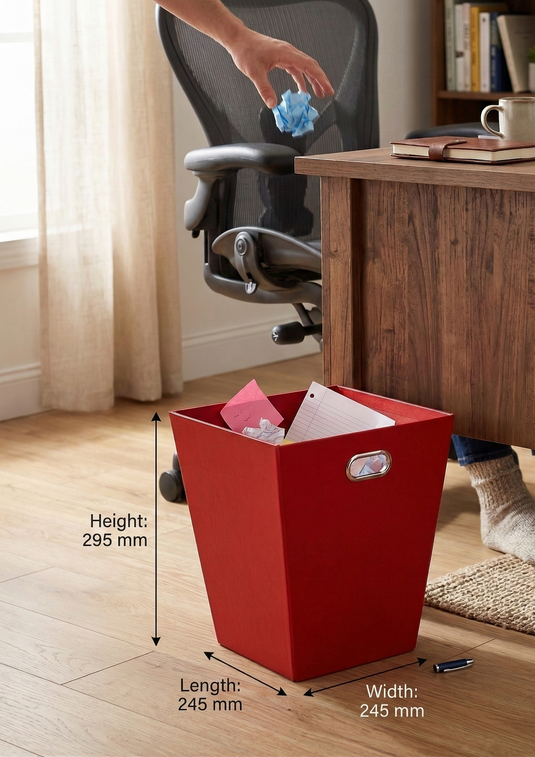 6x 12L EAZI FOLD Foldable Office Waste Rubbish Bin Collapsible Space Saving in Red-4