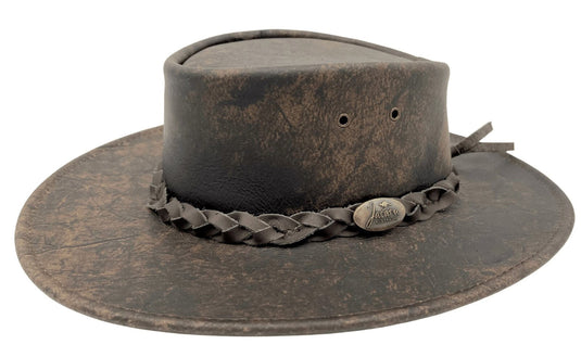 Jacaru Explorer Bovine Leather Hat (1004) Stonewash - Brown-1