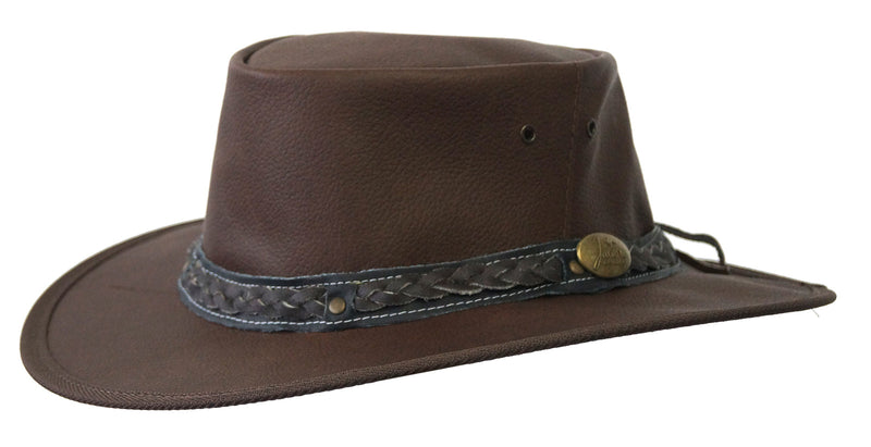 Load image into Gallery viewer, JACARU Roo Nomad Kangaroo Leather Hat Crushable Foldable Water Resistant Squashy-15

