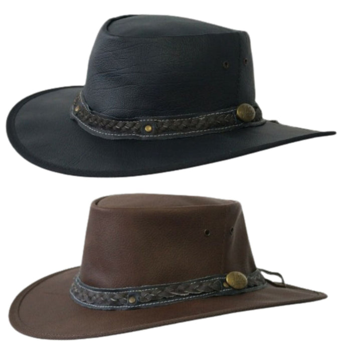 JACARU Roo Nomad Kangaroo Leather Hat Crushable Foldable Water Resistant Squashy-0